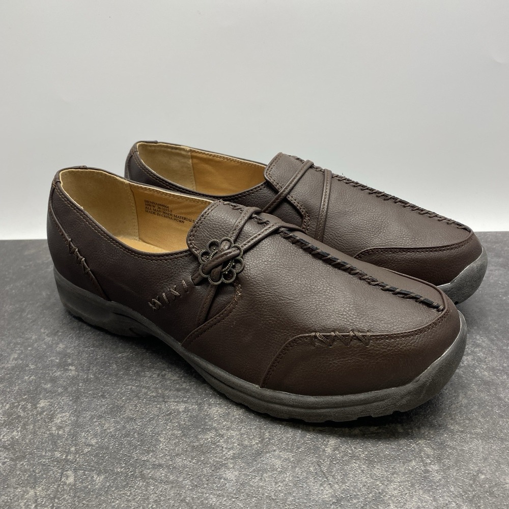 Comfortview Natalia Women's US 10 WW Sienna Brown Slip On Loafers Shoes 44664